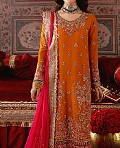 Emaan Adeel Orange Chiffon Suit- Pakistani Chiffon Dress