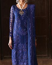 Emaan Adeel Royal Blue Chiffon Suit- Pakistani Designer Chiffon Suit