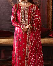 Emaan Adeel Crimson Chiffon Suit- Pakistani Designer Chiffon Suit