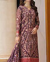 Emaan Adeel English Violet Organza Suit- Pakistani Designer Chiffon Suit
