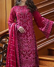 Emaan Adeel Crimson Organza Suit- Pakistani Designer Chiffon Suit