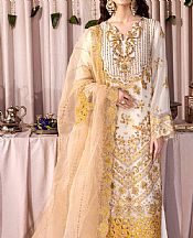 Emaan Adeel Antique White Chiffon Suit- Pakistani Designer Chiffon Suit
