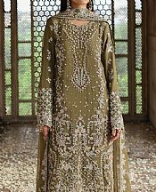 Emaan Adeel Olive Chiffon Suit- Pakistani Chiffon Dress