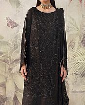 Emaan Adeel Black Chiffon Suit- Pakistani Chiffon Dress