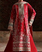 Emaan Adeel Red Raw Silk Suit- Pakistani Chiffon Dress