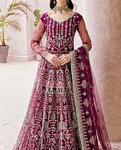 Emaan Adeel Egg Plant Net Suit- Pakistani Chiffon Dress