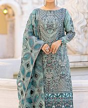 Emaan Adeel Sky Blue Chiffon Suit- Pakistani Designer Chiffon Suit