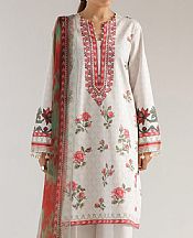 Ethnc Off White Lawn Suit- Pakistani Lawn Dress