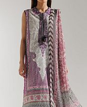 Ethnc Grey/Pink Rose Lawn Suit- Pakistani Designer Lawn Suits