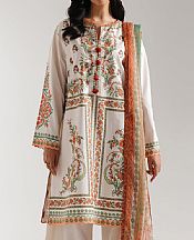 Ethnc Off White Lawn Suit- Pakistani Lawn Dress