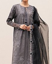 Ethnic Charcoal Grey Lawn Suit- Pakistani Lawn Dress
