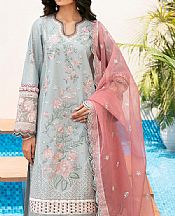 Ethnic Cadet Blue Lawn Suit- Pakistani Lawn Dress