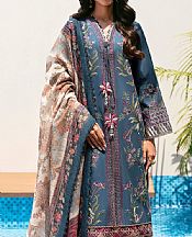 Ethnic Denim Blue Lawn Suit- Pakistani Designer Lawn Suits