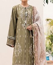 Ethnic Olive Lawn Suit- Pakistani Lawn Dress
