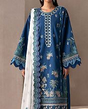 Ethnc Cobalt Blue Lawn Suit- Pakistani Designer Lawn Suits