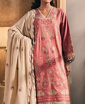 Ethnc Coral Pink Khaddar Suit- Pakistani Winter Dress