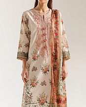 Ethnc Off White Lawn Suit- Pakistani Designer Lawn Suits