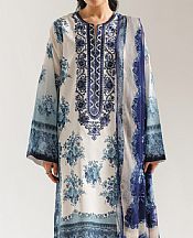 Ethnc Off White Lawn Suit- Pakistani Designer Lawn Suits