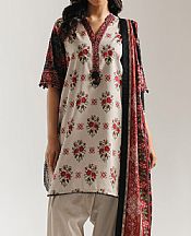 Ethnc Off White Lawn Suit- Pakistani Lawn Dress