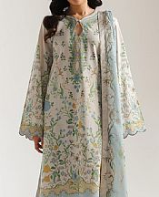 Ethnc Off White Lawn Suit- Pakistani Designer Lawn Suits