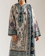 Ethnc Off White Lawn Suit- Pakistani Lawn Dress