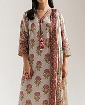 Ethnc Off White Lawn Suit- Pakistani Lawn Dress