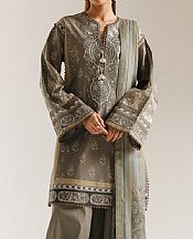 Ethnc Warm Grey Lawn Suit- Pakistani Lawn Dress