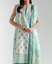 Ethnc Pale Green/Off White Lawn Suit- Pakistani Designer Lawn Suits