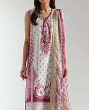 Ethnc Cadillac Pink/Off White Lawn Suit- Pakistani Lawn Dress