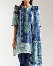 Ethnc Faded Blue Lawn Suit- Pakistani Lawn Dress