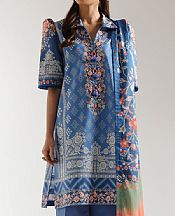 Ethnc Carolina Blue Lawn Suit- Pakistani Lawn Dress