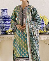 Pastel Green/Turquoise Khaddar Suit (2 Pcs)