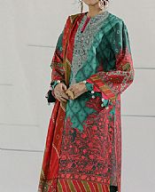 Emerald Green Lawn Suit (2 Pcs)- Pakistani Designer Lawn Dress