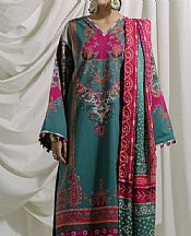 Teal Lawn Suit (2 Pcs)- Pakistani Designer Lawn Dress