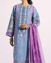 Cornflower Blue Lawn Suit (2 Pcs)- Pakistani Lawn Dress