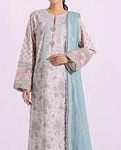 Ethnic Ivory/Turquoise Lawn Suit- Pakistani Lawn Dress