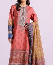 Ethnic Coral Lawn Suit- Pakistani Lawn Dress