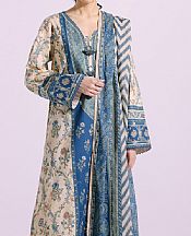 Ethnic Off-white Lawn Suit- Pakistani Designer Lawn Suits