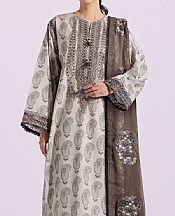 Ethnic Ash White Lawn Suit- Pakistani Designer Lawn Suits