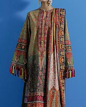 Medium Olive Viscose Suit- Pakistani Winter Clothing
