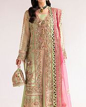 Fabiha Fatima Mint Green Organza Suit- Pakistani Designer Chiffon Suit