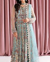 Fabiha Fatima Baby Blue Net Suit- Pakistani Designer Chiffon Suit