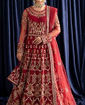 Fabiha Fatima Scarlet Net Suit- Pakistani Designer Chiffon Suit