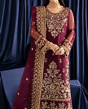 Fabiha Fatima Pansy Purple Organza Suit- Pakistani Designer Chiffon Suit