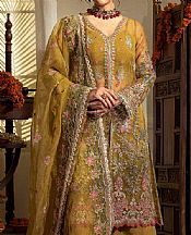 Fabiha Fatima Lu__ Gold Organza Suit- Pakistani Designer Chiffon Suit