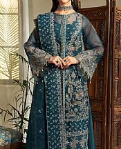 Fabiha Fatima Blue Dianne Organza Suit- Pakistani Designer Chiffon Suit