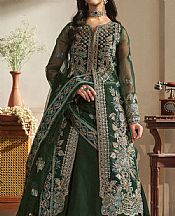 Fabiha Fatima Timber Green Organza Suit- Pakistani Chiffon Dress