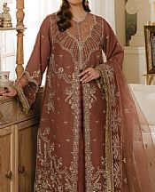 Fabiha Fatima Copper Rust Net Suit- Pakistani Chiffon Dress