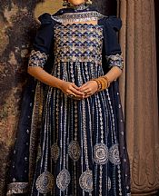 Faiza Faisal Midnight Blue Silk Suit- Pakistani Designer Chiffon Suit