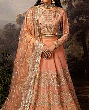 Faiza Faisal Peach Silk Suit- Pakistani Chiffon Dress